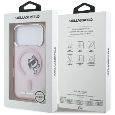 8. Karl Lagerfeld IML Peekaboo MagSafe Case for iPhone 17 Pro - Pink