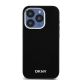 3. DKNY Liquid Silicone Small Metal Logo MagSafe Case for iPhone 14 Pro - Black