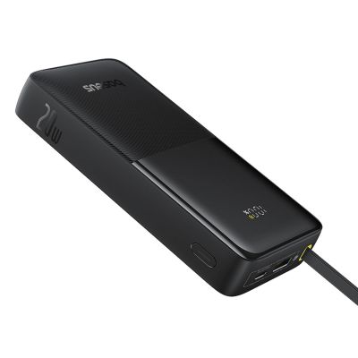 2. Baseus Bipow 2 20000mah 20W Powerbank with Digital Display with Built-in USB-C Cable - Black