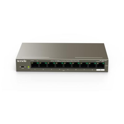 5. Tenda TEF1109P-8-102W Fast Ethernet (10/100) Network Links Support PoE Metallic