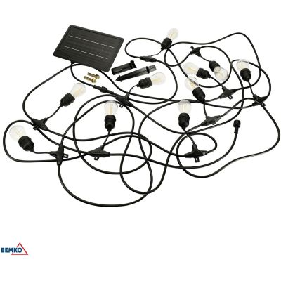 SOLAR GARDEN GARLAND LED BEMKO SOLBEE 3W 3000K 10PCS 10M IP65 BLACK C83-SOB-003BL-3K