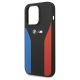 6. BMW Silicone Blue&Red Stripes M Collection Case for iPhone 15 Pro Max - Black