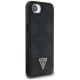 4. Guess Grained Hot Stamp Peony Triangle Logo MagSafe Case for iPhone 16e - Black