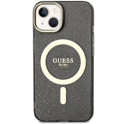 3. Guess GUHMP14MHCMCGK iPhone 14 Plus 6.7" black/black hardcase Glitter Gold MagSafe