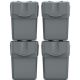 6. GARBAGE BINS 20 L SORTIBOX SET 4 PCS GREY STONE