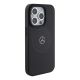 4. Mercedes Benz Crossed Lines Pattern Leather MagSafe case for iPhone 15 Pro - black