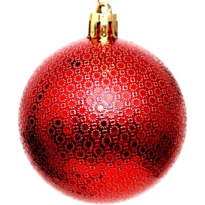 50. DECORATIVE PLASTIC BALL 6CM SET 35 PCS RED