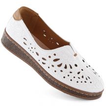 Artiker W HBH72A white openwork leather shoes