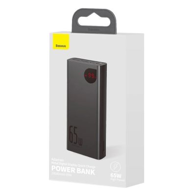 5. Baseus Adaman powerbank 2x USB / 1x USB Type C / 1x micro USB 20000mAh 65W Quick Charge 3.0 Power Delivery black (PPIMDA-D01)