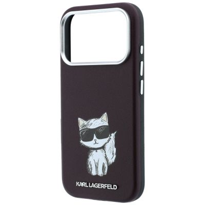 7. Karl Lagerfeld Smooth Choupette Sketch MagSafe case for iPhone 17 Pro / 18 Pro - burgundy