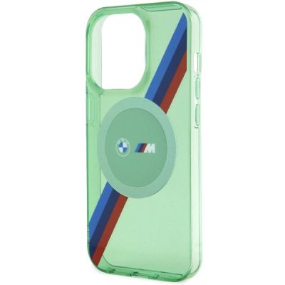 6. BMW M Tricolor Stripes MagSafe case for iPhone 15 Pro - green