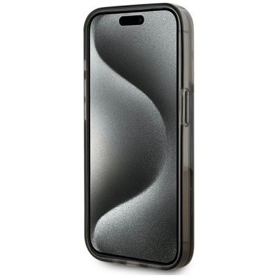 5. Karl Lagerfeld Liquide Glitter Monogram Gradient iPhone 15 Pro Case - Black