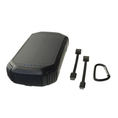 11. POWERNEED POWER BANK WITH SOLAR PANEL 20000MAH LI-POLY PV 1.5W QI 2A USB QC 3.0 LED POWER DELIVERY BLACK S20000C