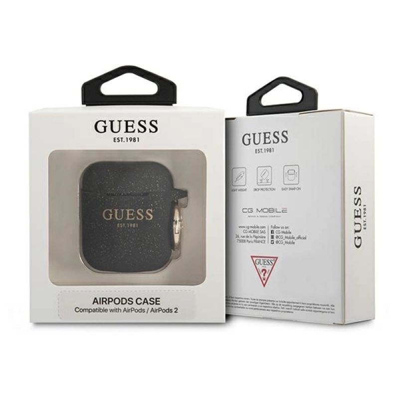 3. Guess GUA2SGGEK AirPods cover black/black Silicone Glitter