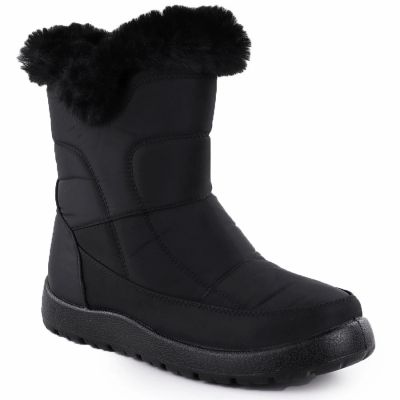 14. Women's flat insulated snow boots black Potocki KI24322