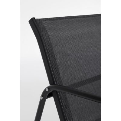 7. Black Forest Textilene Garden Furniture Set: Two Chairs, a Lounger and a Folding Table, Black
