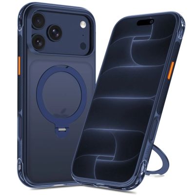 2. Tech-Protect MagAir Stand MagSafe CC Case for iPhone 18 Pro Max / 17 Pro Max - Matte Navy Blue