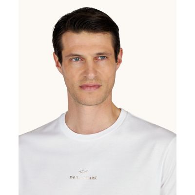3. Paul&Shark Men's Cotton T-shirt White and Gold 99311008-10E - Classic Cut, Logo