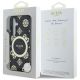 8. Guess 4G Background Gold Electroplated Peony Pattern MagSafe case for Samsung Galaxy S25 black