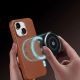 8. Dux Ducis Naples iPhone 14 Plus Magnetic Leather Case MagSafe Brown