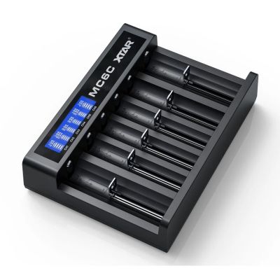 5. XTAR CHARGER FOR CYLINDRICAL LI-ION 18650 BATTERIES - 6 CHANNELS MC6C