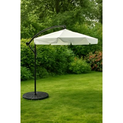 3. Extralink Black Forest Garden Umbrella with Side Panels, Large 3m Beige Cantilever Patio Umbrella with Hexagon Bracket Beige, Black