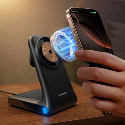 10. Joyroom JR-W15 Wireless Charger 3 in 1 Charging Station with MagSafe - Black
