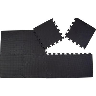 15. PUZZLE MAT FOR FITNESS EQUIPMENT 8 PCS 30x30x0.9 CM BLACK PURE 2 IMPROVE