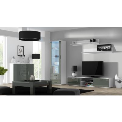 8. TV cabinet SOHO 180 white/grey gloss