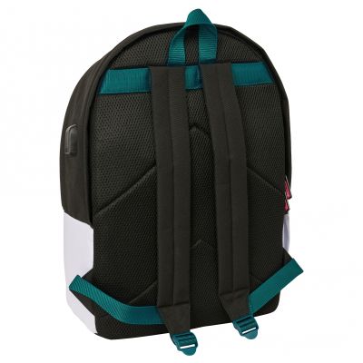 4. Real Madrid sports backpack with USB and laptop compartment double backpack 612554820