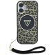 2. Guess HC IML Leopard Triangle Cord Strap MagSafe iPhone 16 Case - Brown