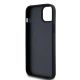 7. DKNY Leather Pattern Metal Logo MagSafe Case for iPhone 15/14/13 - Black