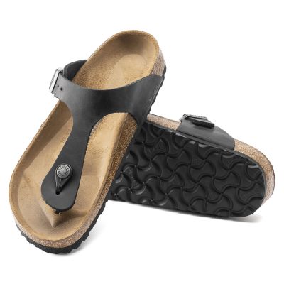 8. Birkenstock Gizeh NU Oiled Black Regular Flip-Flops for Women/Men (0845251)