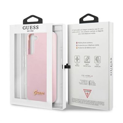 8. Guess GUHCS22MLSLMGLA S22+ S906 lavender/lavender hardcase Silicone Script Metal Logo