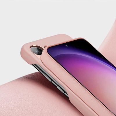 8. Dux Ducis Grit case for Samsung Galaxy S23+ elegant case made of artificial leather pink