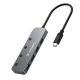 4. Wozinsky WHS088YSS 4x USB-A Aluminum Hub with Individual Switches and 15cm USB-C Cable - Gray