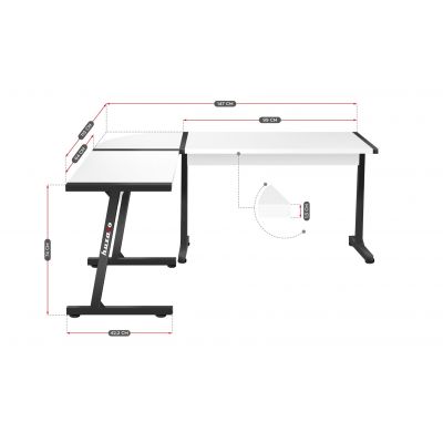 8. Huzaro Hero 6.0 White Gaming Desk