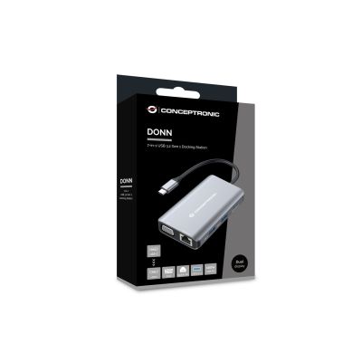 5. Conceptronic DONN21G Docking Station Wired USB 3.2 Gen 1 (3.1 Gen 1) Type-C Gray