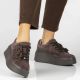 8. Women's leather sneakers on the platform, suede, brown, Filippo DP7987