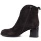 3. Women's leather ankle boots with high heels, chocolate, Vinceza 91178