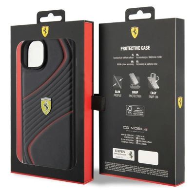 8. Ferrari Twist Metal Logo case for iPhone 15 Plus - black