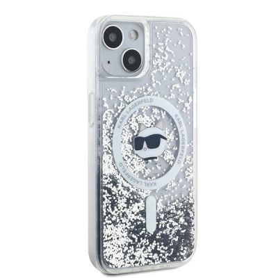 4. Karl Lagerfeld Liquid Glitter Choupette Head MagSafe case for iPhone 15 / 14 / 13 - transparent