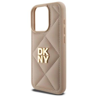 6. DKNY Quilted Stack Logo iPhone 15 Pro Max Case - Beige