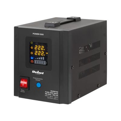 2. Rebel POWER-500 Emergency Power Supply - pure sine wave converter with charging function 12V 230V 500VA/300W