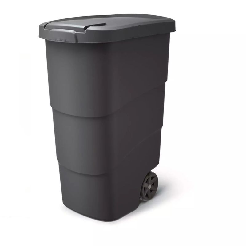 KEDEN WHEELER WASTE BIN 90 L - BLACK RECYCLING*
