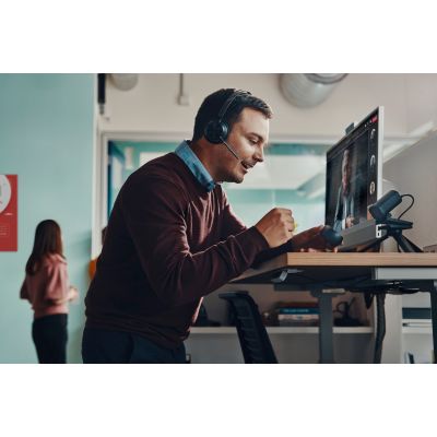 7. POLY Voyager Focus 2 USB-CC Headset with USB-C/A Adapter and Charging Base