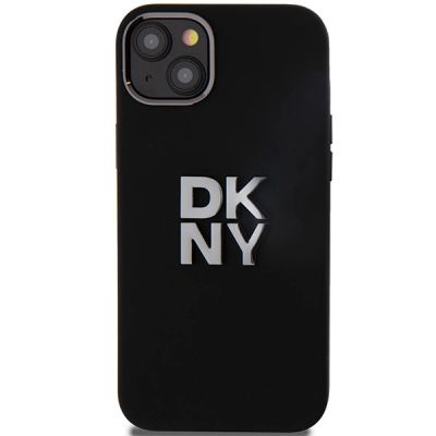3. DKNY Liquid Silicone Metal Logo iPhone 15/14/13 Case - Black