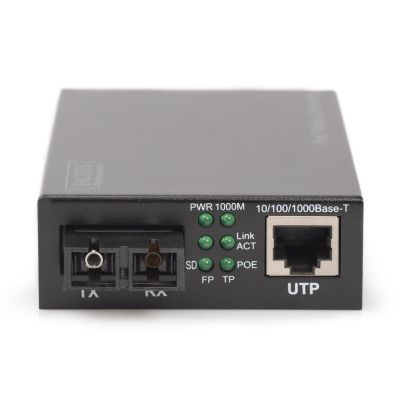26. Media converter RJ45 10/100/1000Base-T to SC duplex 1000Base-LX, SM, 20km