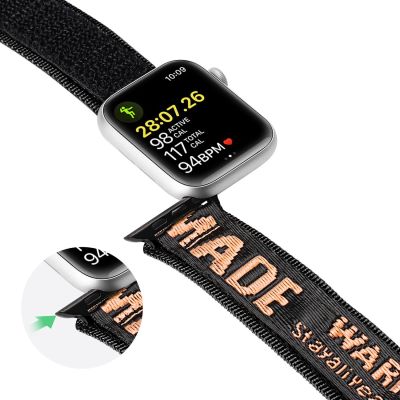 9. Dux Ducis Strap (Outdoor Version) Apple Watch Ultra Strap, SE, 9, 8, 7, 6, 5, 4, 3, 2, 1 (49, 45, 44, 42 mm) Nylon Band Bracelet Black and Orange