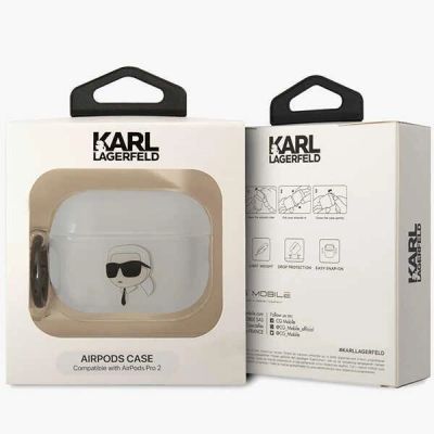 4. Karl Lagerfeld KLAP2HNIKTCT Airpods Pro 2 cover transparent Ikonik Karl Lagerfeld